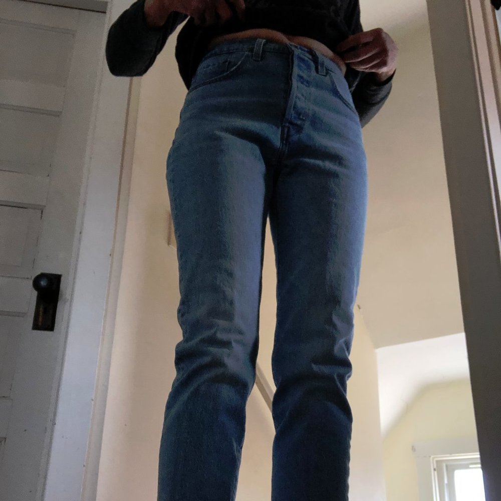 Womens 501 Levi's Straight Leg Button Fly Jeans